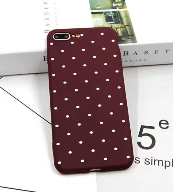 Compatible With  Compatible With  , Wine Red Ploka Dots Phone Case For I Wave Point Cover Soft TPU Case For