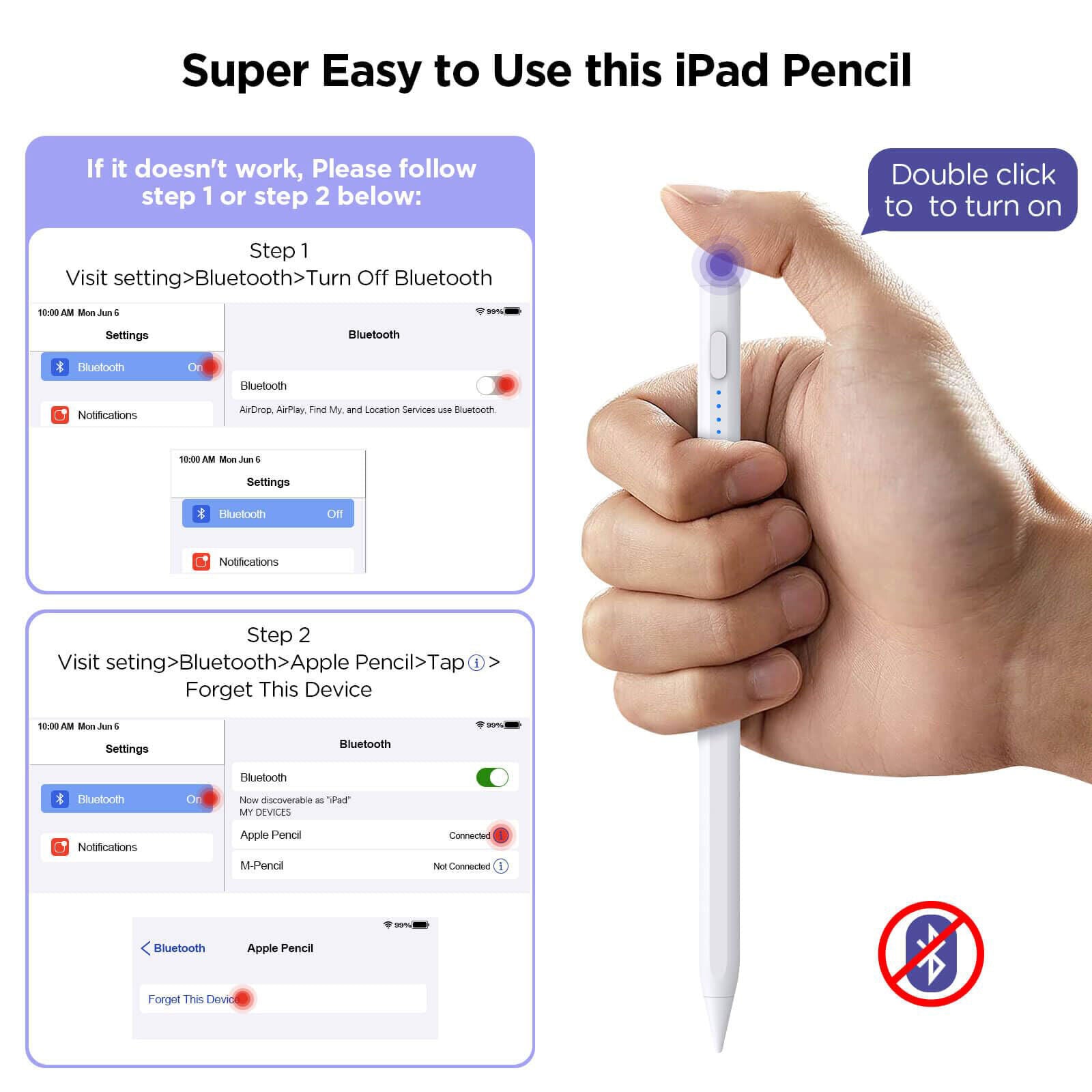 For Pencil 2nd Generation Stylus Pen For IPad-iPad Air-iPad Mini-iPad Pro
